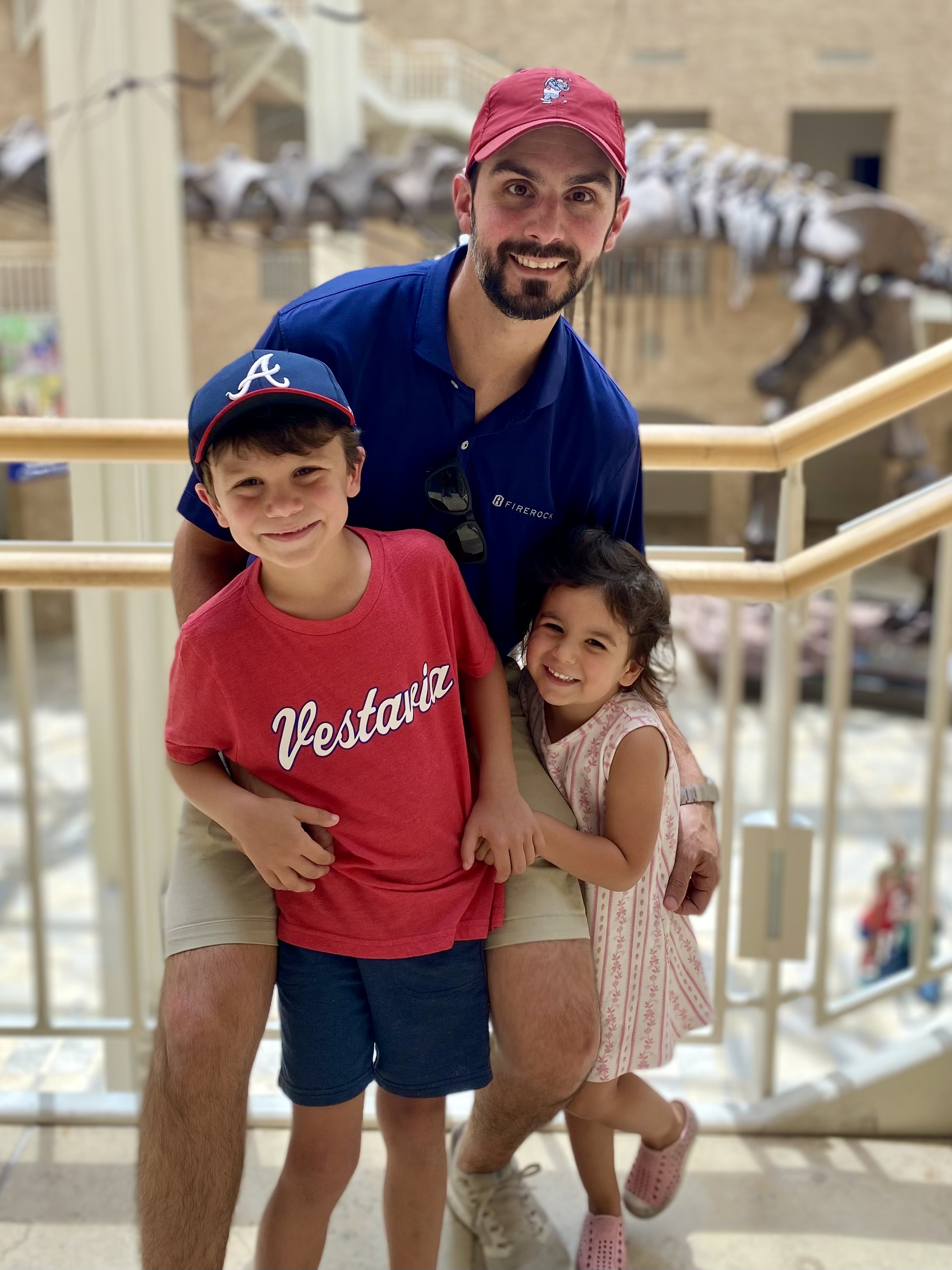 The Stuffie Squad founding family: dad with Jack and Gia