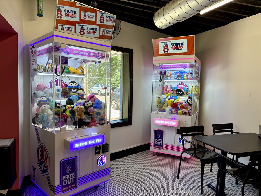 Two Stuffie Squad claw machines inside Neighbors West Homewood